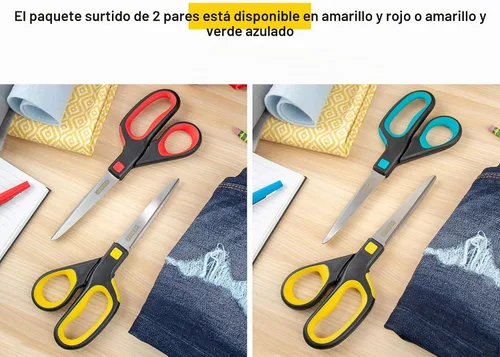Vista 5 de Stanley - Tijeras ergonómicas multiusos de 8 pulgadas, paquete de 2 (SCI8EST-2PK), varios