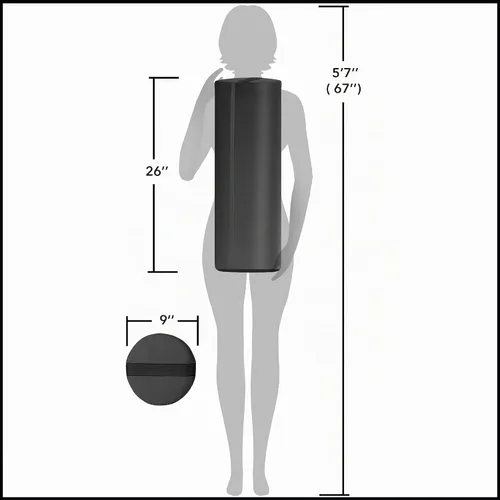 Vista 6 de Saloniture Almohadilla Cilíndrica Jumbo Redonda para Mesa de Masaje - 26 x 9 Pulgadas - Negro