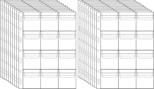 Vista 24 de 120 bolsillos de bolsillo para monedas, 2.480 x 2.638 in, colección de 12 bolsillos (2.480 in x 2.638 in cada bolsillo)