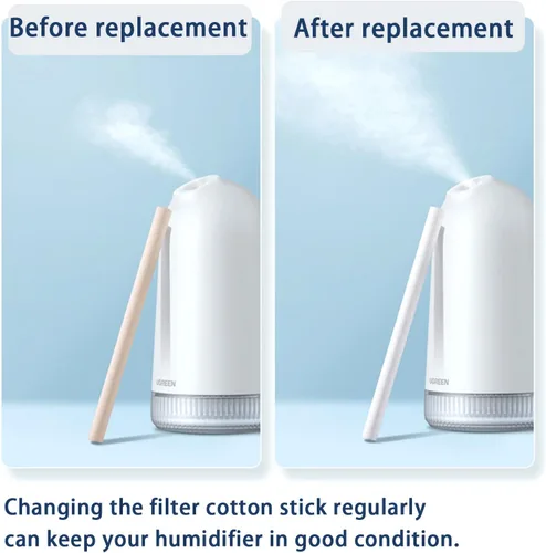 Vista 3 de Filtros de humidificador de 3.66 pulgadas, repuesto de barra de algodón pequeño para INVODA Mini humidificadores de niebla fría (24 unidades)