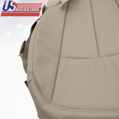Vista 6 de 2009 2010 para Ford Expedition XLT Driver Bottom Cubierta de asiento de cuero perforada gris