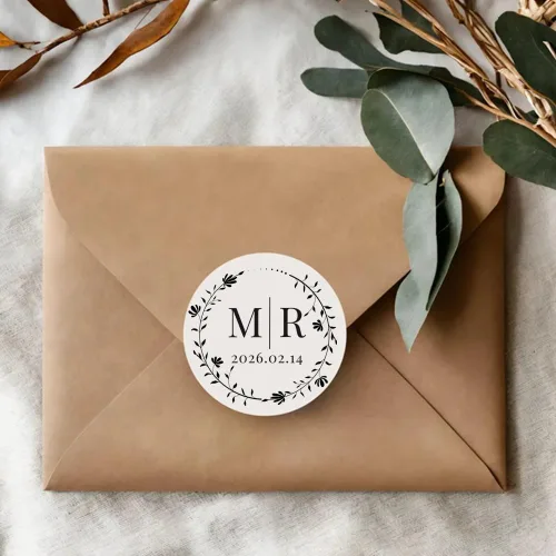 Vista 6 de Pegatinas de boda personalizadas Pegatinas de sobres personalizadas