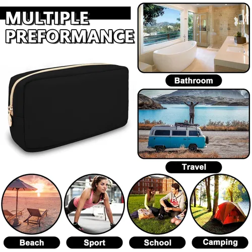 Vista 6 de UIXIZQ Bolsa de Maquillaje Pequeña Impermeable para Bolso, Bolsa de Almacenamiento de Artículos de Tocador de Viaje de Nylon, Bonita Bolsa