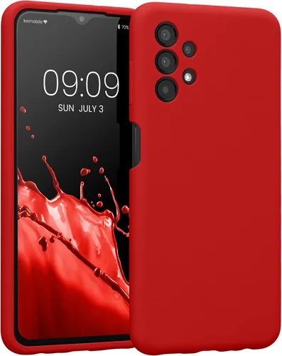 Vista 167 de kwmobile Funda compatible con Samsung Galaxy A13 4G - Funda delgada de silicona TPU - Acabado suave al tacto - Amarillo radiante