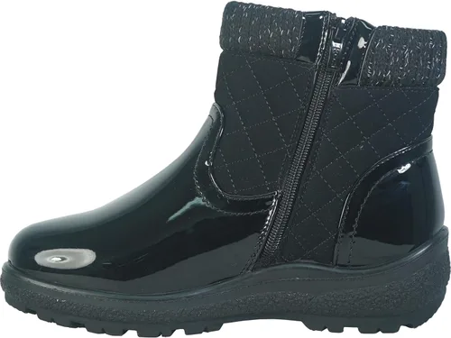 Vista 6 de Botas de invierno de tobillo a media pantorrilla para mujer de Canadá KARLA y NINA Botas de piel con cremallera lateral Cremallera frontal