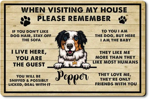 Vista 13 de VOTANTA Felpudo personalizado con mastín de abruzzese, tapetes personalizados para perros, regalos divertidos para los amantes de los perros, dueños