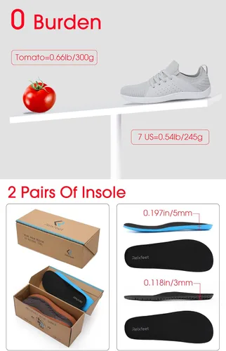 Vista 5 de relxfeet Zapatos minimalistas para hombre, zapatos de entrenamiento cruzado, zapatos de punta ancha, zapatos para caminar con suela cero caída