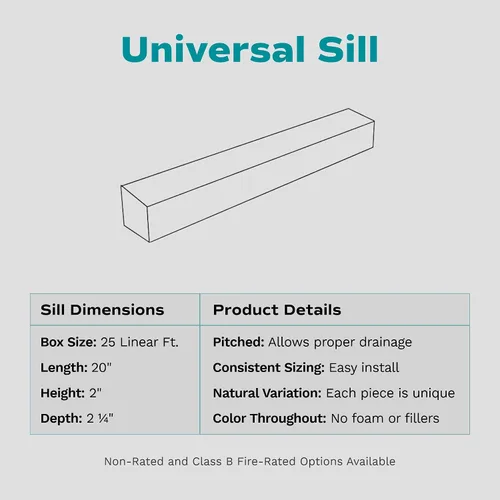 Vista 2 de Evolve Stone - Umbral universal KM no clasificado (25 lin. pies por caja)