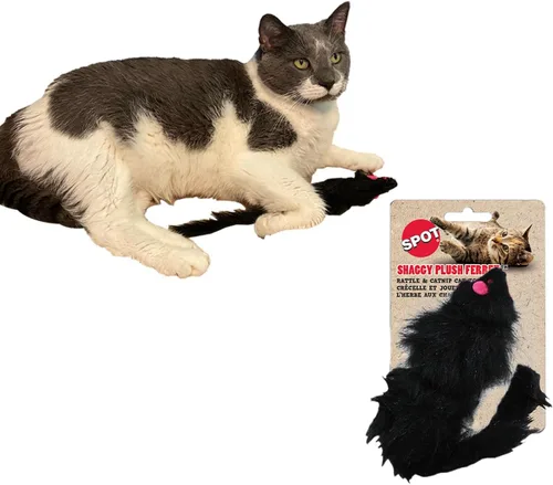Vista 6 de SPOT Juguete de fieltro con hierba gatera de ratones Suave y colorido juguete interactivo para gatos de interior Incluye hierba gatera Paquete