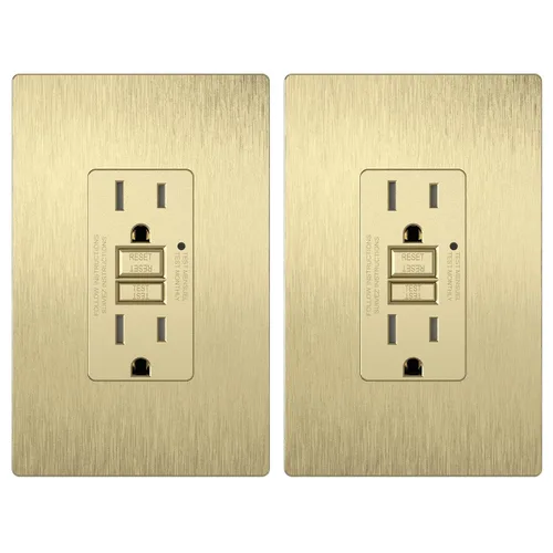 Vista 15 de LIDER GFCI Outlet 15Amp, autocomprobación resistente a manipulaciones Dorado