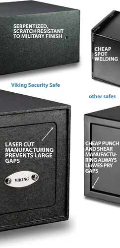 Vista 6 de Viking Security Safe VS-20BLX Caja de seguridad biométrica pequeña, caja de seguridad de huella digital