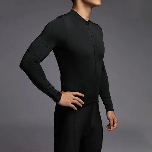 Vista 4 de Camiseta de ciclismo de manga larga para hombre, con bolsillo con cremallera, ligera, Aero Race Fit Pro Road Bike, UPF 50+