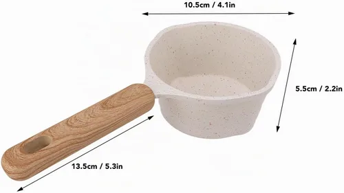 Vista 9 de Sartén antiadherente con boquilla para verter, olla de leche pequeña, fácil de usar, fondo plano blanco, multimini, juego multiusos para la cocina