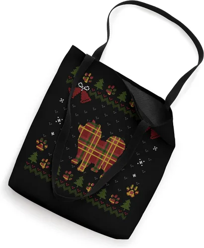 Vista 2 de Chow Chow Red Plaid Dog Ugly Christmas Sweater Dogs X-Mas Tote Bag
