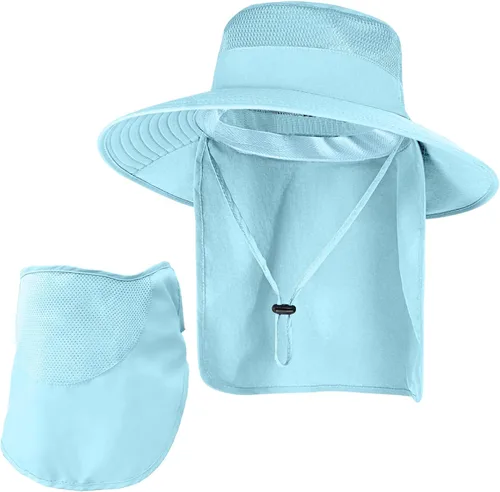 Vista 22 de ZOORON Sombreros de sol para hombres y mujeres con solapa para el cuello Gris oscuro