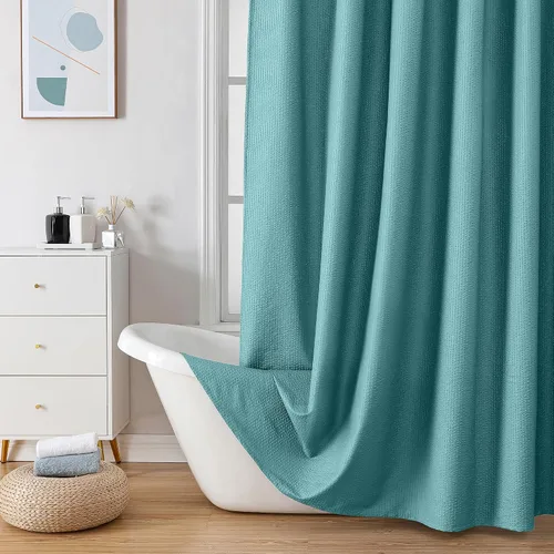 Vista 18 de OVZME Cortina de ducha de tela Berry Stall de 36 x 72 pulgadas, suave y gofre, pequeña cortina de ducha negra para baño con textura para un