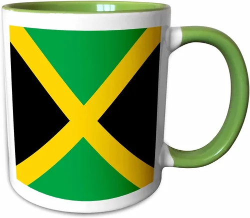 Vista 13 de 3dRose Bandera de Jamaica - Taza cuadrada, 11 onzas, color negro