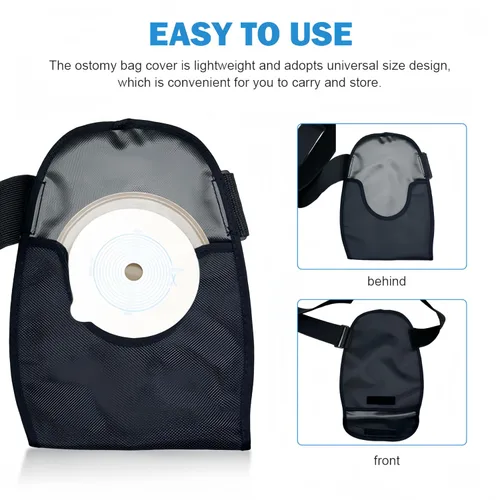 Vista 4 de Bolsa de ostomía impermeable con banda de fijación elástica ajustable, bolsa de ostomía, fundas impermeables para colostomía, protector de bolsas