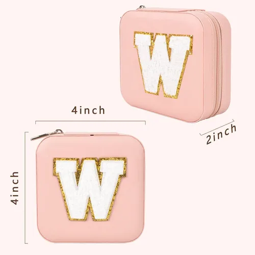 Vista 3 de ChezMax Joyero de viaje, organizador de joyas, caja de joyería pequeña, joyero personalizado, accesorios de viaje para mujeres y niñas, organizador