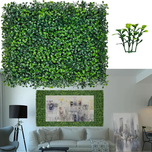 Vista 11 de ODTORY Paneles de césped artificial para pared: 10 x10 pulgadas (8 unidades) Paneles de boj para decoración de paredes verdes en interiores