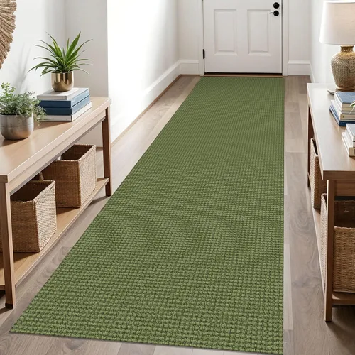 Vista 97 de KOZYFLY - Tapetes de pasillo, lavables, con respaldo de goma antideslizante, tapete de algodón para interiores, entrada, puerta trasera, habitación