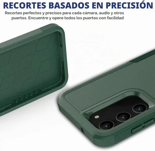 Vista 6 de Funda para Samsung Galaxy S23: funda protectora de doble capa resistente para teléfono celular, a prueba de golpes, con protector de pantalla Verde