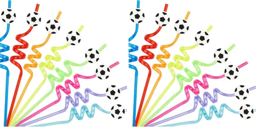 Vista 8 de 24 popotes de fiesta de fútbol para recuerdos de fiesta de fútbol, decoraciones de fiesta temática de pelota de fútbol, popotes temáticos de fútbol