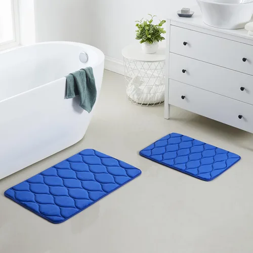 Vista 22 de Yafa Home Fashion 1 alfombra de baño de 17 x 24 pulgadas, espuma viscoelástica, absorbente de agua y antideslizante, color negro
