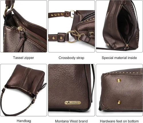 Vista 6 de Montana West - Carteras y bolsas cruzadas de manopara hombro con bolsillo oculto para arma, de mujer, a la moda