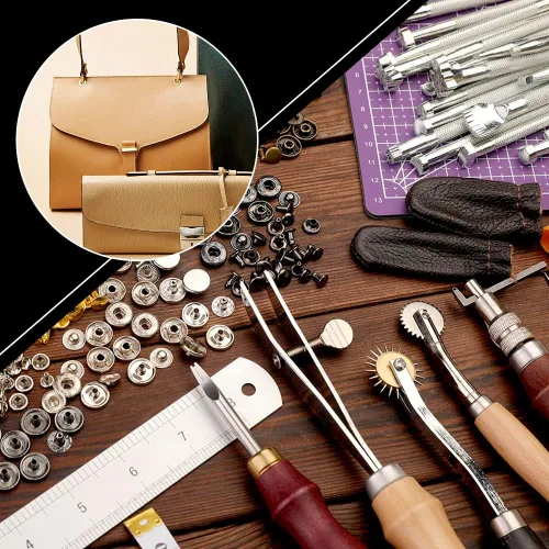 Vista 6 de Kit de herramientas de cuero 183pcs, kits de trabajo de cuero, herramienta