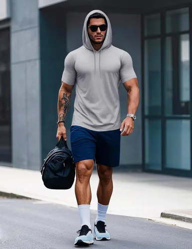 Vista 70 de MAGCOMSEN Sudadera con capucha de algodón de manga corta para hombre, sudadera ligera con capucha