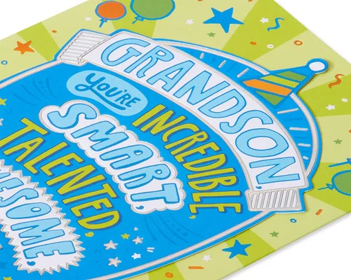Vista 5 de American Greetings Tarjeta de cumpleaños para nieto (Bragging About You)