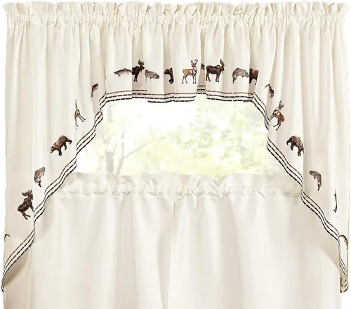 Vista 4 de RENAISSANCE HOME FASHION Lodge - Par de niveles bordados, 56 x 24 pulgadas