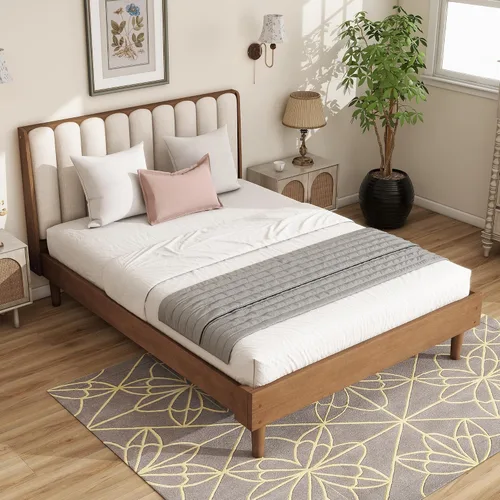 Vista 35 de VilroCaz Cama de plataforma multifunción tamaño twin con escritorio y estante de almacenamiento al final de la cama, marco de cama de plataforma