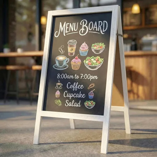 Vista 10 de TEAKMAMA Letrero de pizarra con marco de tiza, 40 x 20 pulgadas, extra grande, de doble cara, tablero de menú, sándwich resistente, para Negro