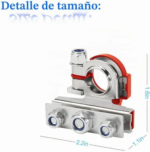 Vista 2 de zipelo Conector de terminal de batería, juego de abrazadera de terminal de cable de batería de poste superior, positivo y negativo, 1 par, buen