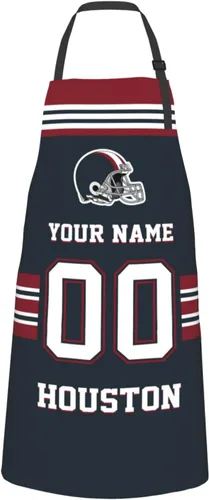 Vista 38 de Delantales personalizados del estilo del fútbol, delantal personalizado de la cocina del nombre y del número, delantales impermeables modificados