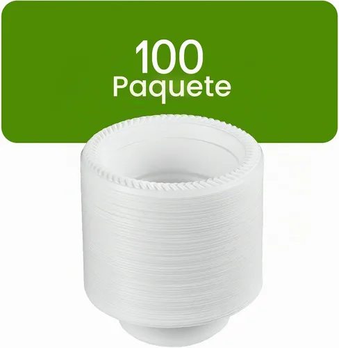 Vista 7 de PLASTICPRO 100 piezas de cuencos de plástico blanco de 5 oz de calidad premium, platos ligeros desechables, cuencos pequeños de plástico