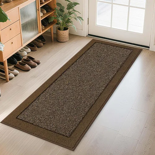 Vista 45 de BEQHAUSE Tapete para puerta interior de 20 x 32 pulgadas, tapete antideslizante para entrada, lavable, resistente a la suciedad, tapete