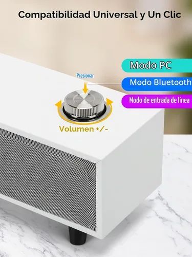 Vista 3 de Altavoces de computadora, barra de sonido de computadora de 10 W, altavoces de PC alimentados por USB, Bluetooth 5.0 y altavoces de entrada RCA