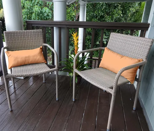 Vista 10 de Funda de almohada lumbar de tela de poliéster para interiores y exteriores, impermeable, rectangular, para todo tipo de clima, para muebles