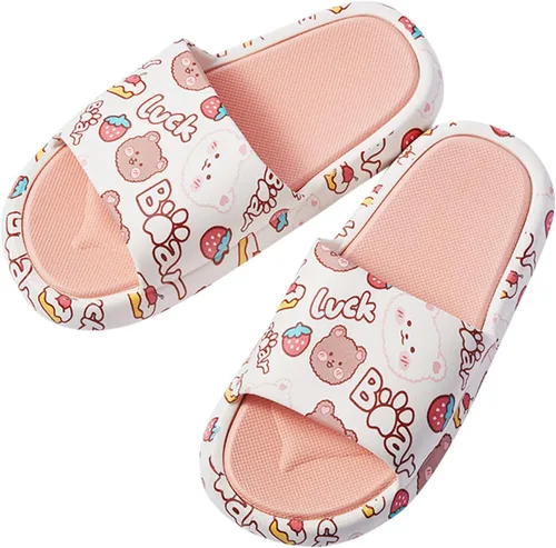 Vista 3 de Sandalias de bebé, sandalias con estampado de agua de 2 a 10 años, antideslizantes, para niñas, niños, cratoon para niños y niñas (rosa, 3 a 4 años)