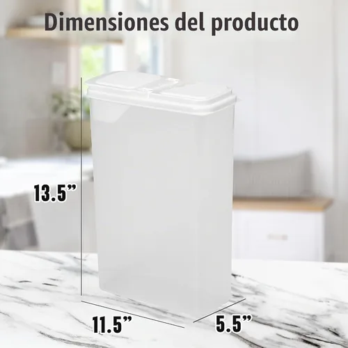 Vista 6 de Buddeez Contenedor de cereales multiusos – Contenedor de almacenamiento de cereales de 4 cuartos de galón, recipiente grande para cereales