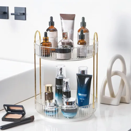 Vista 31 de Aveniee Organizador de maquillaje giratorio de 360 grados para tocador, organizadores de baño mejorados para perfume y cuidado de la piel