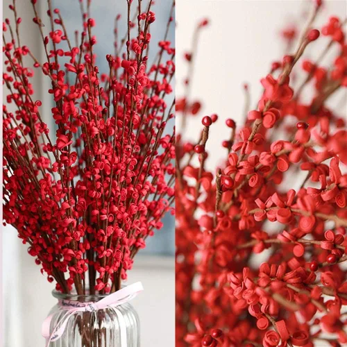 Vista 26 de Wootkey 10 piezas de flores artificiales de jazmín de tallo largo, color naranja quemado, jazmín otoñal, tallos florales de otoño para ramos