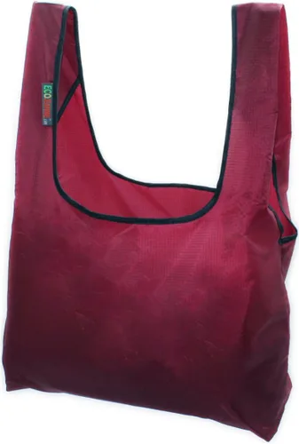 Vista 4 de Paquete de 3 bolsas plegables de nailon Ripstop súper fuertes y reutilizables con bolsa incorporada