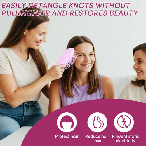 Vista 5 de Paquete de 15 mini cepillos para cabello mojado, mini cepillo desenredante para cabello húmedo y seco, cepillo compacto de viaje para adolescentes