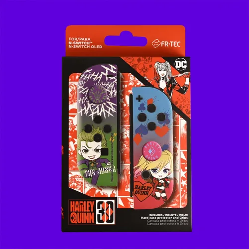 Vista 4 de FRTEC – Combo Pack Switch Joker and Harley Quinn, Compatible with Switch and OLED, Grips Protectors, Customization, Easy to Install