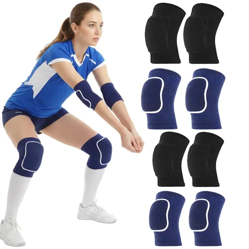 Vista 7 de COMNICO Juego de 2 coderas y rodilleras de voleibol con almohadilla de protección, accesorios esenciales para mujeres y hombres, baloncesto, tenis