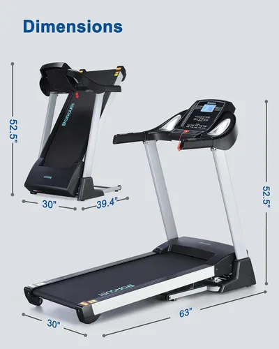 Vista 8 de Auto Incline BORGUSI Treadmill, Heavy Duty Treadmill for Home, Wide Belt